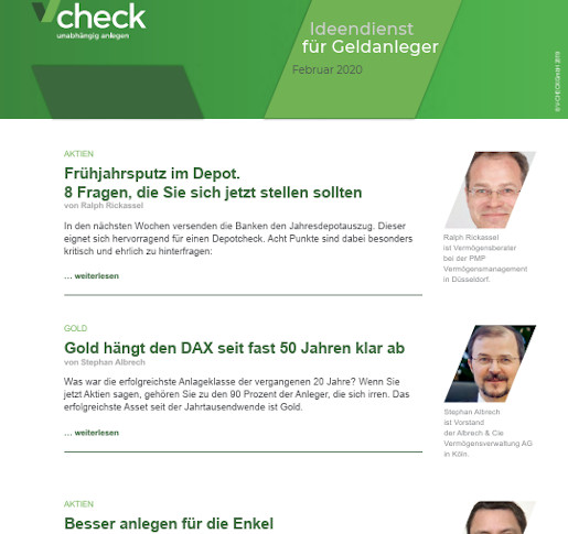 Ideendienst für Geldanleger Februar 2020
