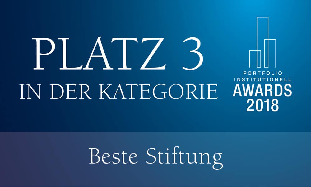 Platz 3 Portfolio Award "Beste Stiftung" 2018