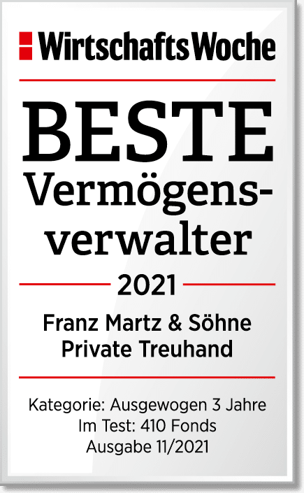 Auszeichnung Wirtschaftswoche "Beste Vermögensverwalter" 2021