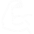 Icon angespannter Bizeps weiß